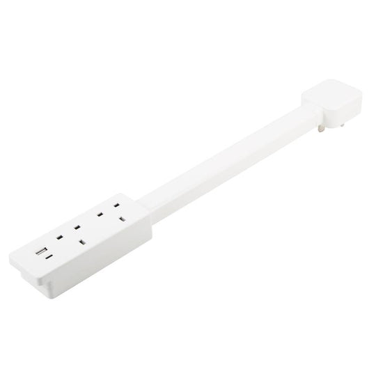 UK Plug Square Power Outlet Extender Power Socket Extension Tool With USB / Type-C Fast Charging(White)