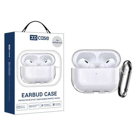 For AirPods Pro 3 XDcase Transparent TPU Earbud Protective Case with Carabiner