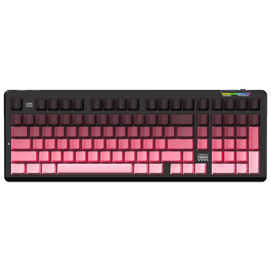 LINGBAO K98 101 Keys Triple-mode Wireless Game Keyboard, Type:Blackberry Powder-Glazed Tile Axis