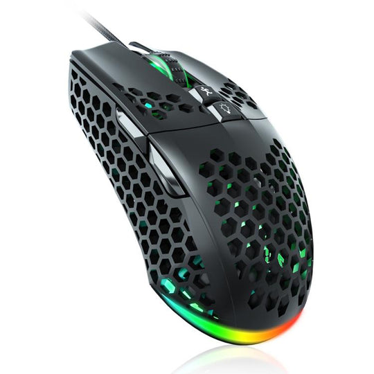 SOLAKAKA SM900 Honeycomb Hollow RGB Light Wired Gaming Mouse(Black)