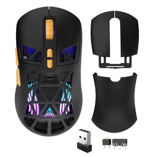 SOLAKAKA SM802 Ultra-light 2.4GHz + BT + Wired Tri-mode Wireless Mouse(Black)