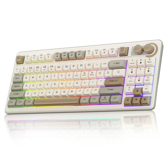 SOLAKAKA SK90 Tri-mode 90 Keys Wireless Silicone Keyboard(Cream)