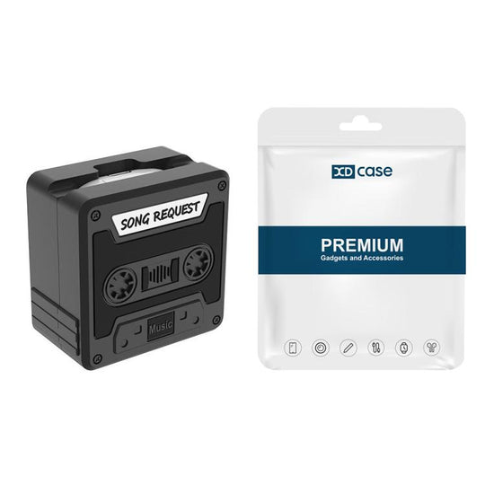 For Samsung Galaxy Buds FE / Buds2 Pro XDcase Retro Cassette Style Silicone Earbuds Case(Black)