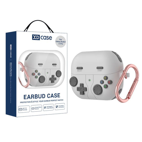 For Samsung Galaxy Buds3 / 3 Pro / 3 FE XDcase Retro Game Console Style Silicone Earbuds Case(Grey)