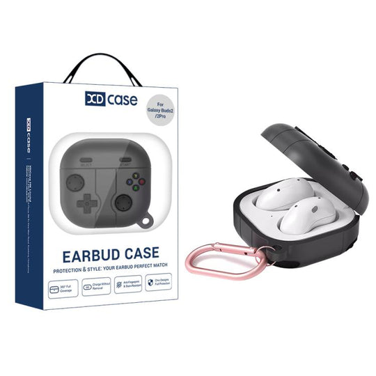 For Samsung Galaxy Buds FE / Buds2 Pro XDcase Retro Game Console Style Silicone Earbuds Case(Black)