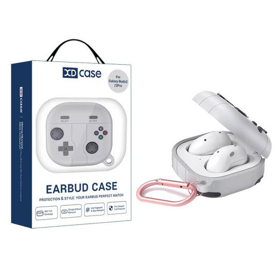 For Samsung Galaxy Buds FE / Buds2 Pro XDcase Retro Game Console Style Silicone Earbuds Case(Grey)