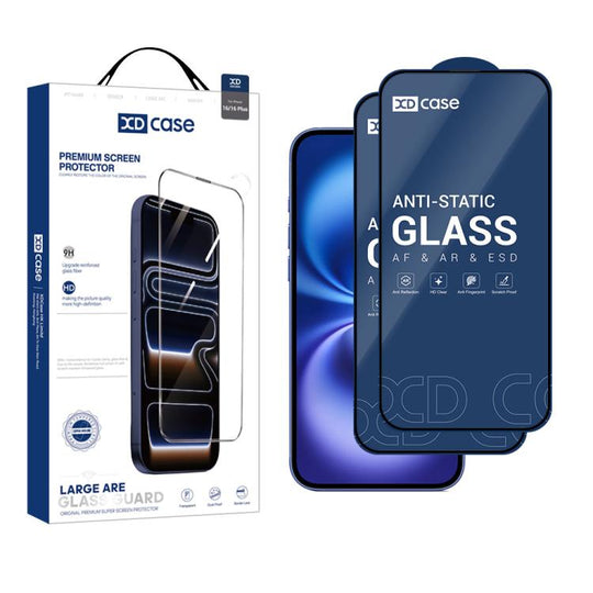 For iPhone 16 XDcase 2pcs / Pack Silk Screen Printed HD Tempered Glass Film