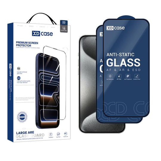 For iPhone 15 Pro Max XDcase 2pcs / Pack Silk Screen Printed HD Tempered Glass Film