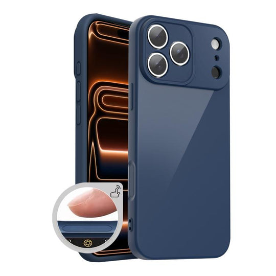 For iPhone 17 Pro Max XDcase AI Button Integrated Full Coverage Imitation Silicone Phone Case(Blue)