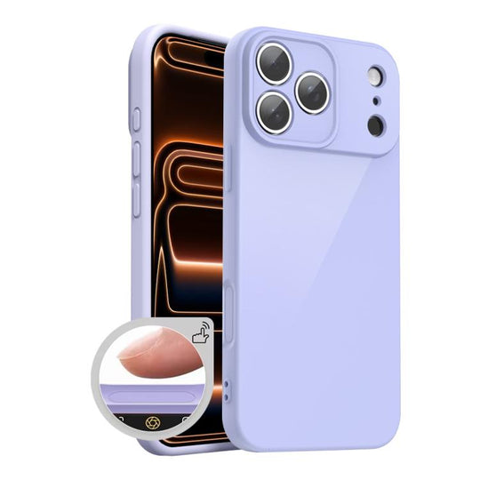 For iPhone 17 Pro Max XDcase AI Button Integrated Full Coverage Imitation Silicone Phone Case(Purple)