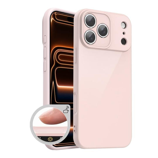 For iPhone 17 Pro Max XDcase AI Button Integrated Full Coverage Imitation Silicone Phone Case(Pink)