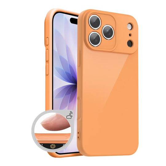 For iPhone 17 Pro Max XDcase AI Button Integrated Full Coverage Imitation Silicone Phone Case(Orange)