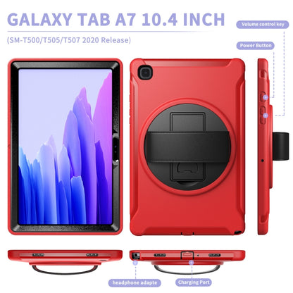 For Samsung Galaxy Tab A7 10.4 (2020) 360 Degree Rotation PC + TPU Protective Case with Holder & Hand Strap(Red) - Other Galaxy Tab PC by buy2fix | Online Shopping UK | buy2fix