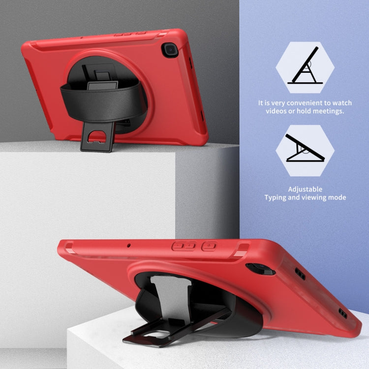 For Samsung Galaxy Tab A7 10.4 (2020) 360 Degree Rotation PC + TPU Protective Case with Holder & Hand Strap(Red) - Other Galaxy Tab PC by buy2fix | Online Shopping UK | buy2fix