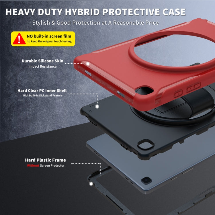 For Samsung Galaxy Tab A7 10.4 (2020) 360 Degree Rotation PC + TPU Protective Case with Holder & Hand Strap(Red) - Other Galaxy Tab PC by buy2fix | Online Shopping UK | buy2fix