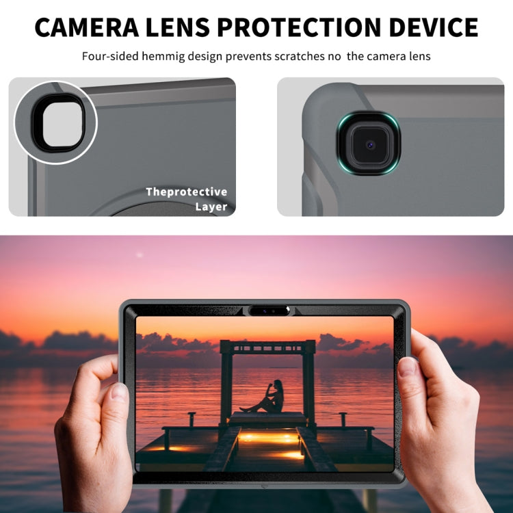 For Samsung Galaxy Tab A7 10.4 (2020) 360 Degree Rotation PC + TPU Protective Case with Holder & Hand Strap(Grey) - Other Galaxy Tab PC by buy2fix | Online Shopping UK | buy2fix