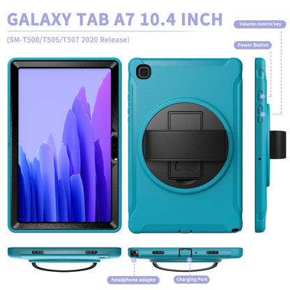 For Samsung Galaxy Tab A7 10.4 (2020) 360 Degree Rotation PC + TPU Protective Case with Holder & Hand Strap(Light Blue) - Other Galaxy Tab PC by buy2fix | Online Shopping UK | buy2fix