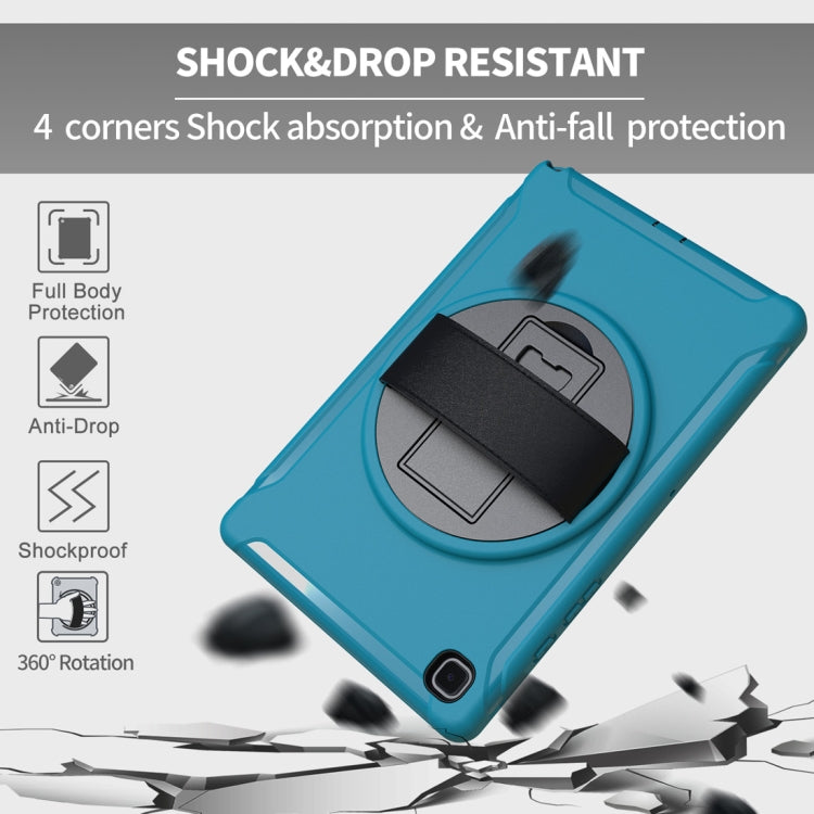 For Samsung Galaxy Tab A7 10.4 (2020) 360 Degree Rotation PC + TPU Protective Case with Holder & Hand Strap(Light Blue) - Other Galaxy Tab PC by buy2fix | Online Shopping UK | buy2fix