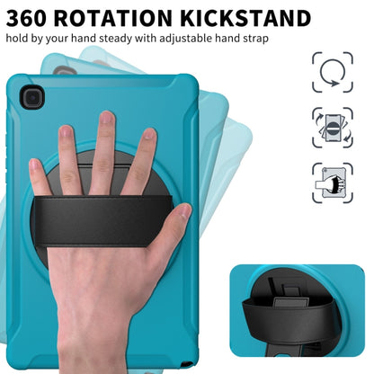 For Samsung Galaxy Tab A7 10.4 (2020) 360 Degree Rotation PC + TPU Protective Case with Holder & Hand Strap(Light Blue) - Other Galaxy Tab PC by buy2fix | Online Shopping UK | buy2fix