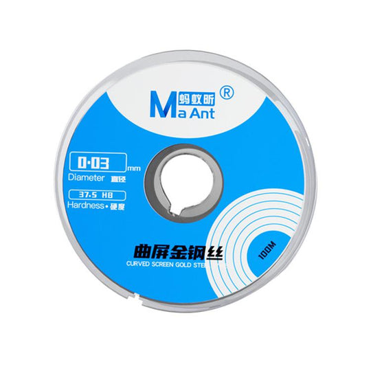 MaAnt 100m High Hardness Curved Screen Cutting Diamond Wire, Diameter:0.03mm