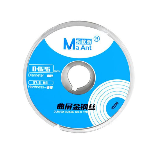 MaAnt 100m High Hardness Curved Screen Cutting Diamond Wire, Diameter:0.026mm