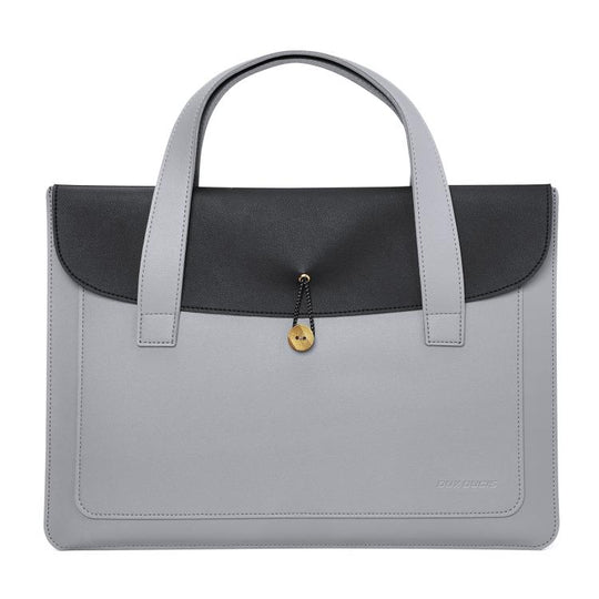 DUX DUCIS AURA Series Vegan Leather Laptop Handbag For 13-14 inch(Grey + Black)
