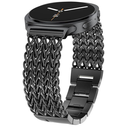 For Galaxy Watch9 / 8 / 8 Classic xDfind Herringbone Braided Stainless Steel Watch Band(Black)