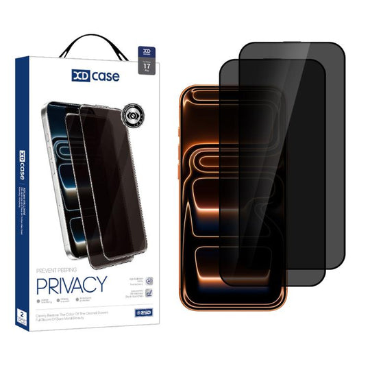 For iPhone 17 Pro Max XDcase 2pcs / Pack Silk Screen Printed Anti-Peep Tempered Glass Screen Protector