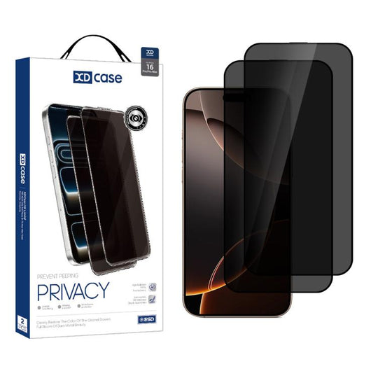 For iPhone 16 Pro XDcase 2pcs / Pack Silk Screen Printed Anti-Peep Tempered Glass Screen Protector