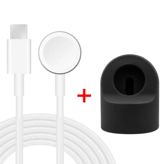 xDfind For Apple Watch Smart Watch Silicone Charging Holder and Type-C Charger Set(Black)