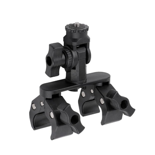 Universal Action Camera Bicycle Handlebar Double-Crab Clamp Single Clamp(Black)
