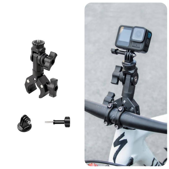 Universal Action Camera Bicycle Handlebar Single-Crab Clamp With Adapter & Screw(Black)