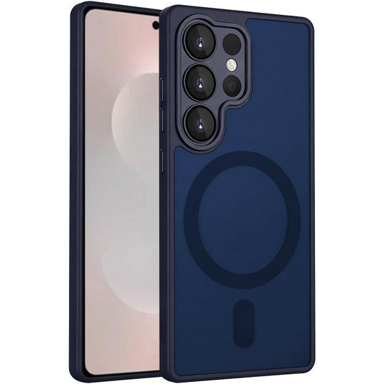 For Samsung Galaxy S26 Ultra 5G XDcase Skin Feel Magnetic Frosted Phone Case with Lens Film(Dark Blue)