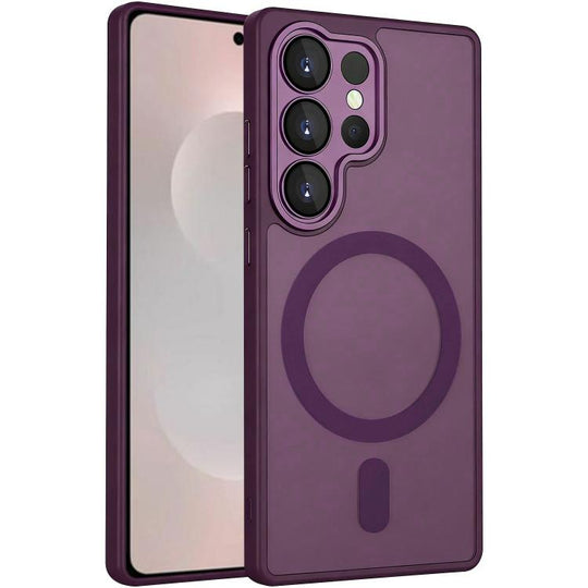 For Samsung Galaxy S26 Ultra 5G XDcase Skin Feel Magnetic Frosted Phone Case with Lens Film(Wine Red)