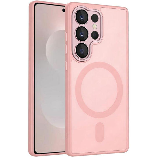 For Samsung Galaxy S26 Ultra 5G XDcase Skin Feel Magnetic Frosted Phone Case with Lens Film(Pink)