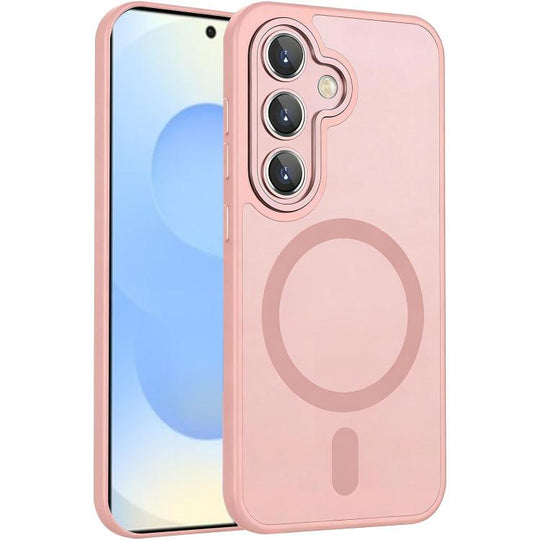 For Samsung Galaxy S26+ 5G XDcase Skin Feel Magnetic Frosted Phone Case with Lens Film(Pink)