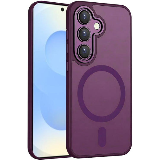 For Samsung Galaxy S26 5G XDcase Skin Feel Magnetic Frosted Phone Case with Lens Film(Wine Red)