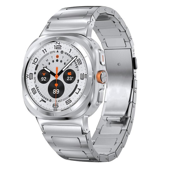For Samsung Galaxy Ultra 47mm / Ultra 2025 I-Shaped Flat Buckle Stainless Steel Watch Band(Silver)