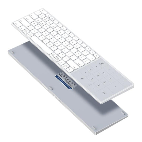 DUX DUCIS LK Pro Series Universal Dual-Mode Aluminum Alloy Wireless Keyboard With Touch Digital Panel(White)