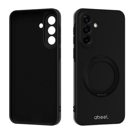 For Samsung Galaxy A37 5G ABEEL Skin-friendly Feel Magnetic Liquid Silicone Phone Case with Holder(Black)