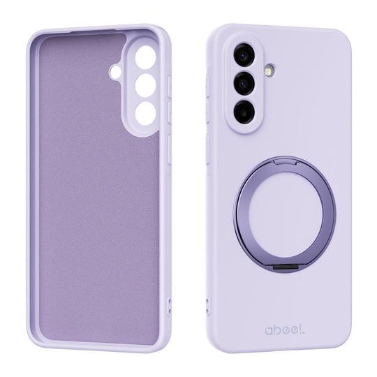 For Samsung Galaxy A37 5G ABEEL Skin-friendly Feel Magnetic Liquid Silicone Phone Case with Holder(Lilac Purple)