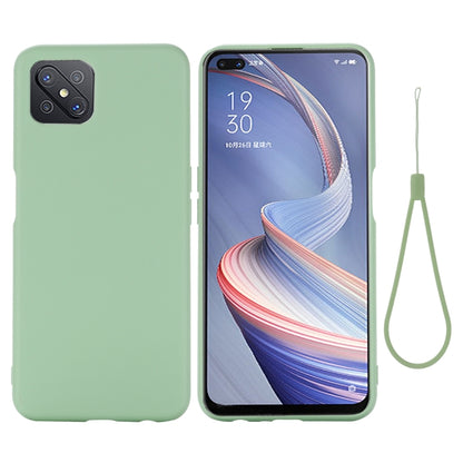 For OPPO A92s / Reno4 Z 5G Pure Color Liquid Silicone Shockproof Full Coverage Case(Green) by buy2fix