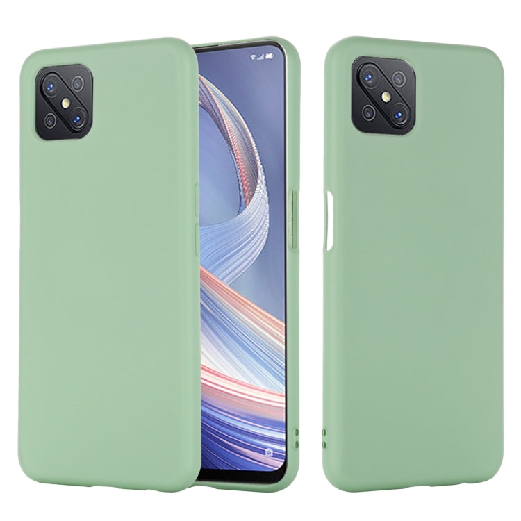 For OPPO A92s / Reno4 Z 5G Pure Color Liquid Silicone Shockproof Full Coverage Case(Green) by buy2fix