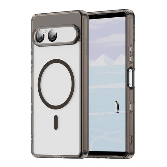 For Sony Xperia 10 VII PC Hybrid TPU Airbag Shockproof MagSafe Phone Case(Transparent Black)