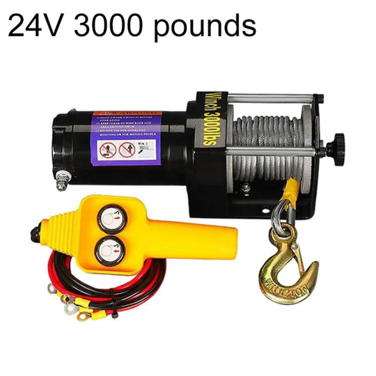 24V 3000 Lbs Manual Operation Handle Switch Car Electric Winch