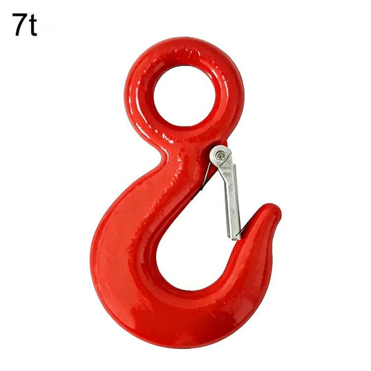 7T Load Eye Hook Alloy Steel Clevis Hook Lifting Sling Tool(Red)