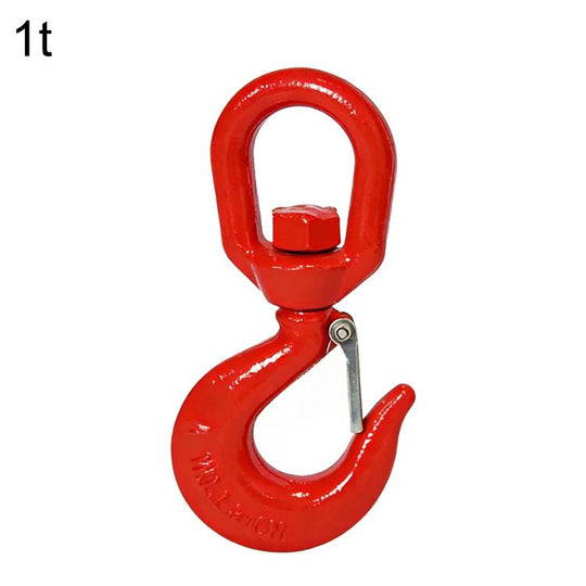 1T Load Swivel Hook Alloy Steel Clevis Hook Lifting Sling Tool(Red)