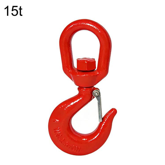 15T Load Swivel Hook Alloy Steel Clevis Hook Lifting Sling Tool(Red)