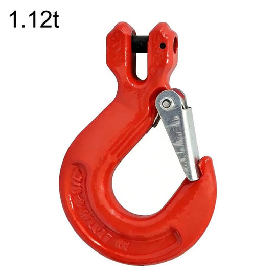 1.12T Load Ram Horn Hook Alloy Steel Clevis Hook Lifting Sling Tool(Red)
