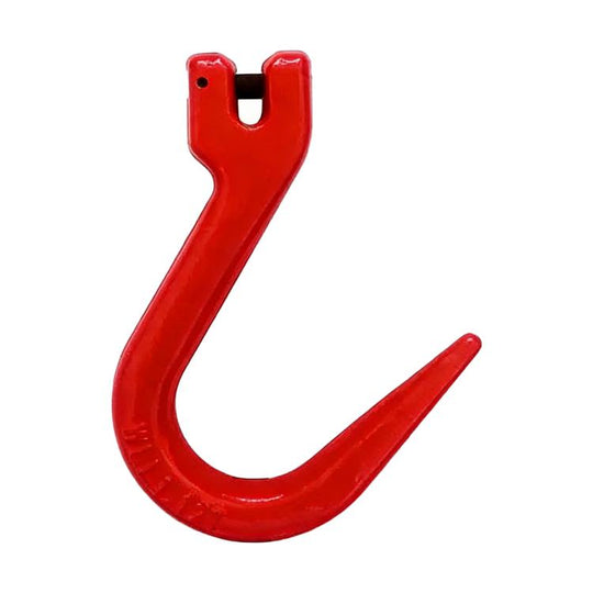 1T Load Ram Horn Steel Pipe Hook Alloy Steel Clevis Hook Lifting Sling Tool(Red)